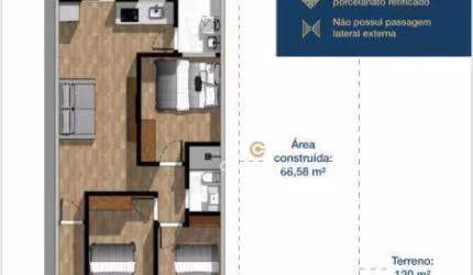 Casa com 3 dormitórios à venda, 70 m² por R$ 330.000,00 - 14 de Novembro - Cascavel/PR