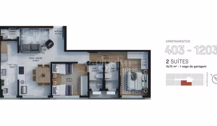 Apartamento com 2 quartos à venda na Rua Afonso Pena, 532, Estreito, Florianópolis por R$ 1.090.000