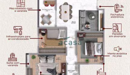 Apartamento no Ed. Paris Palace à venda, 73 m² por R$ 564.409 - Neva - Cascavel/PR
