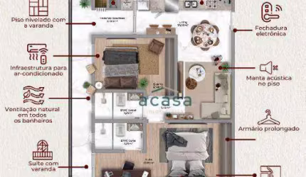 Apartamento no Ed. Paris Palace à venda, 61 m² por R$ 485.861 - Neva - Cascavel/PR