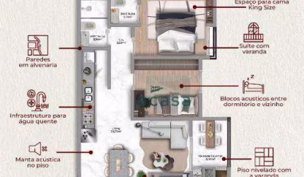 Apartamento no Ed. Paris Palace à venda, 56 m² por R$ 585.936 - Neva - Cascavel/PR