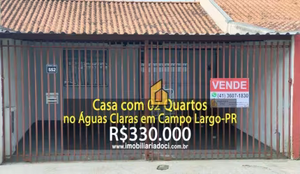 Casa com 2 dormitórios à venda, 79 m² por R$ 330.000,00 - Águas Claras - Campo Largo/PR