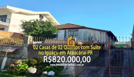 2 Casas de 02 Quartos no Iguaçu em Araucária-PR  - A venda por R$ 820.000,00