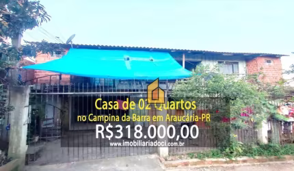 Casa de 02 Quartos no Campina da Barra em Araucária-PR  - A venda por R$318.000,00