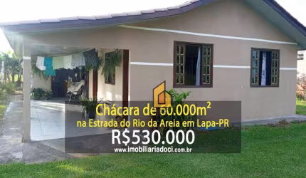 Chácara de 60.000m² na Estrada do Rio da Areia na Lapa-PR  - A venda por R$530.000,00