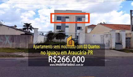Apartamento semi mobiliado com 02 Quartos no Iguaçu em Araucária-PR  - A venda por R$266.000,00