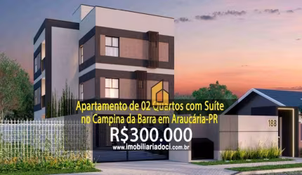 Apartamento de 02 Quartos com Suíte no Campina da Barra em Araucária-PR