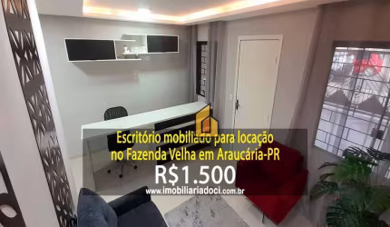 Escritório mobiliado no Fazenda Velha em Araucária-PR  - Locação por R$1.500,00