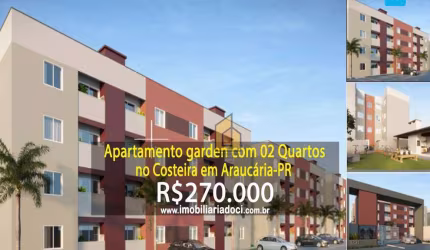 Apartamento Garden com 02 Quartos no Costeira em Araucária-PR  - A venda por R$270.000,00