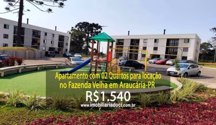 Apartamento com 02 Quartos no Fazenda Velha em Araucária-PR  - Locação por R$1.540,00