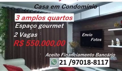 Casa em Condomínio para Venda em Cabo Frio, Jardim Flamboyant, 3 dormitórios, 2 banheiros, 2 vagas