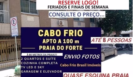 Apartamento para Temporada em Cabo Frio, PRAIA DO FORTE, 2 dormitórios, 1 suíte, 2 banheiros, 1 vaga