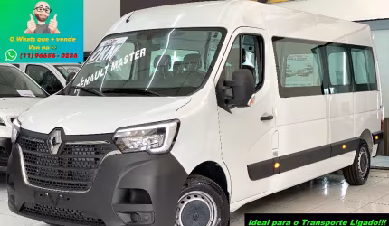 Renault - master 2.3 vitrê l3h2 completa com ar traseiro!!! ideal para o transporte escolar ligado!!