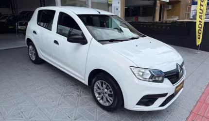 Renault sandero life 1.0 flex mec  - branca - 2019/2020