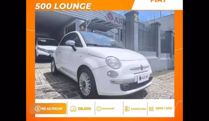 Fiat 500 lounge 2010 branco c/ teto panoramico