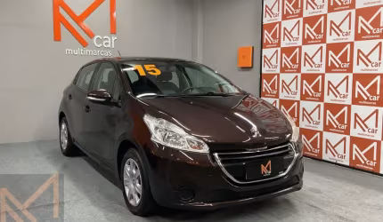 Peugeot 208 active/active pack 1.5 flex 8v 5p  - marrom - 2014/2015