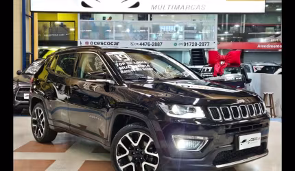 Jeep compass limited 2.0 flex automático *park assist* - preta - 2018/2019