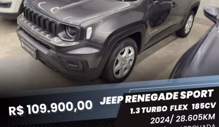 Jeep renegade sport 2024 1.3 turbo flex (pericia aprovada)