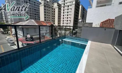 Casa Sobreposta Alta Duplex na quadra da praia do Embaré, Santos à venda – 3 Quartos, Piscina e Espaço Gourmet