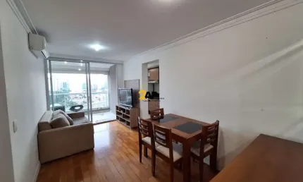 Apartamento mobiliado para venda e locação no brooklin, 1 dormitório, 1 vaga com 45m²