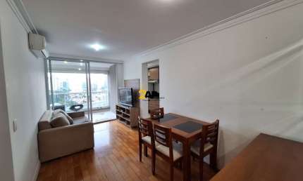 Apartamento mobiliado para venda e locação no Brooklin, 1 dormitório, 1 vaga com 45m²