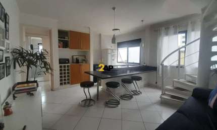 Venda de Cobertura Duplex com 2 quartos na Vila Andrade, São Paulo-SP: 1 suíte, 1 sala, 2 banheiros, 1 vaga de garagem, 80m².
