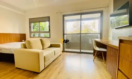 Apartamento para venda ou locação em indianópolis, são paulo-sp: 1 quarto, 1 suíte, 1 sala, 1 banheiro - 31m²!