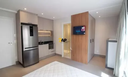Imperdível apartamento à venda no Brooklin Paulista, São Paulo-SP: 1 quarto, 1 suíte, 1 sala, 1 banheiro, 32m². Venha conferir!