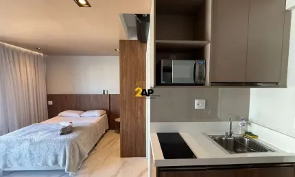 Studio à venda na Vila Olímpia, São Paulo-SP: 1 quarto, 1 suíte, 1 sala, 1 banheiro, 27m² de área.