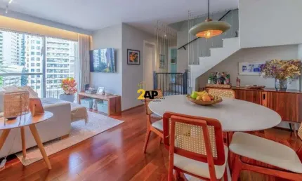 Cobertura à venda na vila olímpia, são paulo-sp: 3 quartos, 1 suíte, 2 salas, 3 banheiros, 1 vaga, 135m²!