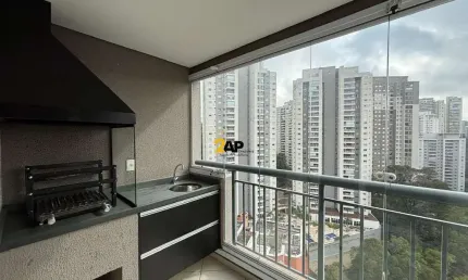 Apartamento com churrasqueira na varanda , dois dormitórios sendo uma suíte, na vila andrade