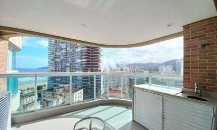 Apartamento/flat mobiliado com 1 dormitório vista mar aluguel R$ 5.500/mês - Pompéia/Santos-SP