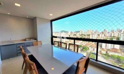 Apartamento porteira fechada no Bairro da Aparecida com 2 quartos, sendo 1 suíte e andar alto!