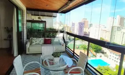 Refinado apartamento de alto padrão com 211m² na prestigiosa vila rica - boqueirão, santos