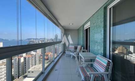 Apartamento com varanda e vista mar 3 suítes 3 vagas e lazer para alugar na Aparecida em Santos/SP