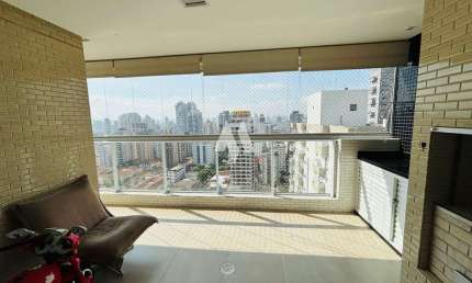 Apartamento vista ao mar no coração da Pompéia – 167m², 3 Suítes, Varanda Gourmet e 3 Vagas de Garagem