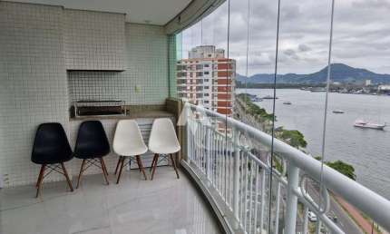 Apartamento com 3 Quartos e 5 banheiros para locação, 199 m²  - Ponta da Praia em Santos
