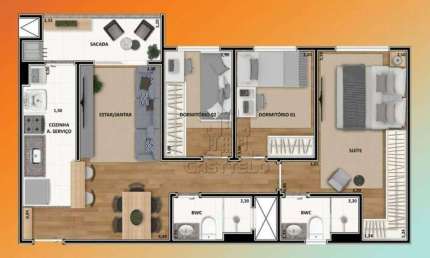 Apartamento com 2 dormitórios à venda, 64 m² por R$ 480.000,00 - Igapó - Londrina/PR
