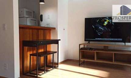 Flat com 1 dormitório para alugar, 45 m² por R$ 4.500,00/mês - Indianópolis - São Paulo/SP