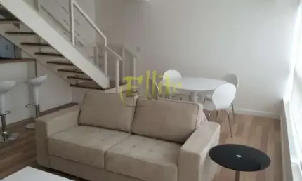 Apartamento duplex para locação na Vila Olímpia, totalmente mobiliado, próximo a estação de metrô (CPTM) Vila Olímpia!
