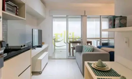 Apartamento mobiliado com 01 dormitório para locação na região do brooklin em são paulo, próximo à estação campo belo!