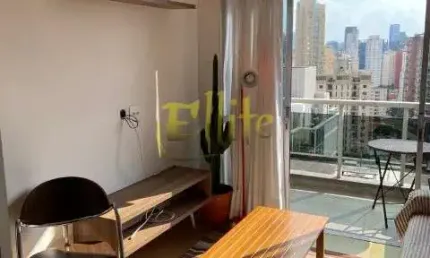 Flat para locação na Vila Nova Conceição, totalmente mobiliado com serviços. Excelente localização, próximo da Faculdade Anhembi Morumbi!