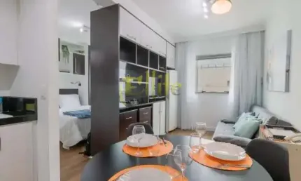 Apartamento totalmente mobiliado com 01 dormitório para locação na região de Pinheiros em São Paulo!