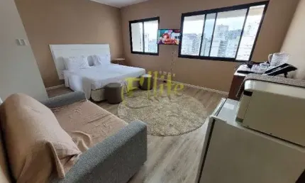 Flat para locação e venda em moema, totalmente mobiliado com serviços, próximo das faculdades insper e anhembi morumbi!