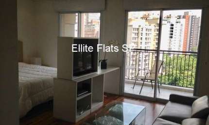 Flat para locação na Vila Nova Conceição, prédio alto padrão totalmente mobiliado, próximo ao Parque Ibirapuera!