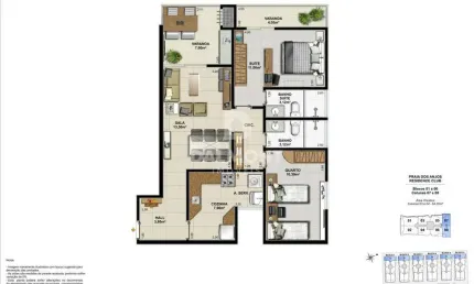 Praia dos Anjos - Arraial do Cabo - 2 qts - 64,22m² - garagem - 660 mil