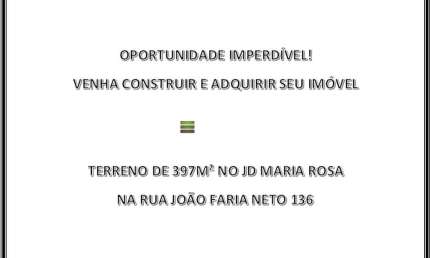 Terreno à venda na Rua João Faria Leite, 01, Jardim Maria Rosa, Taboão da Serra