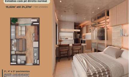 Studio na planta no Centro de Curitiba com 22m², 1 dormitório e 1 vaga - Centro - Curitiba - PR