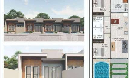 CASAS NOVAS 2 QUARTOS SUÍTE PISCINA E TERRENO BALNEÁRIO SANTA TEREZINHA