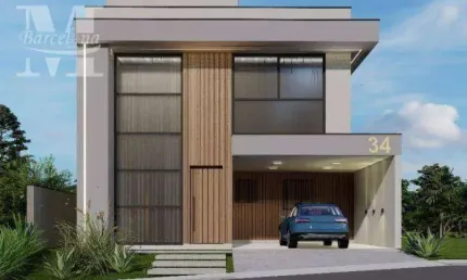Casa em construção com 292,36 m². alto padrão. condominio geen village. espaço gourmet. 4 suites. 4 vagas de garagem